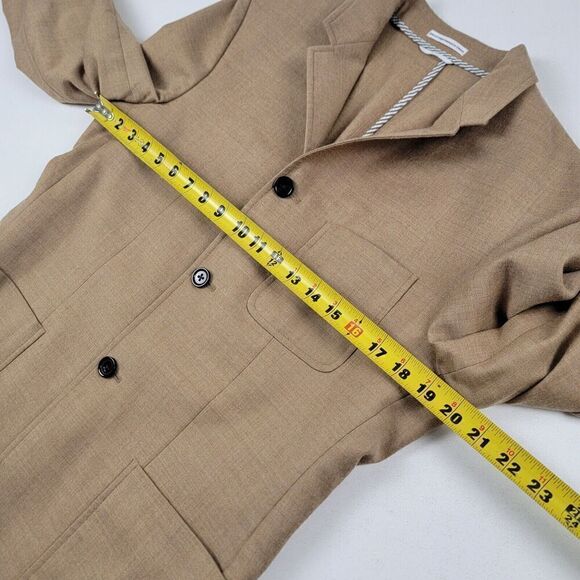 Club Monaco Beige Tan Wool Blazer Jacket Mens Size Medium Button Up - Picture 5 of 12